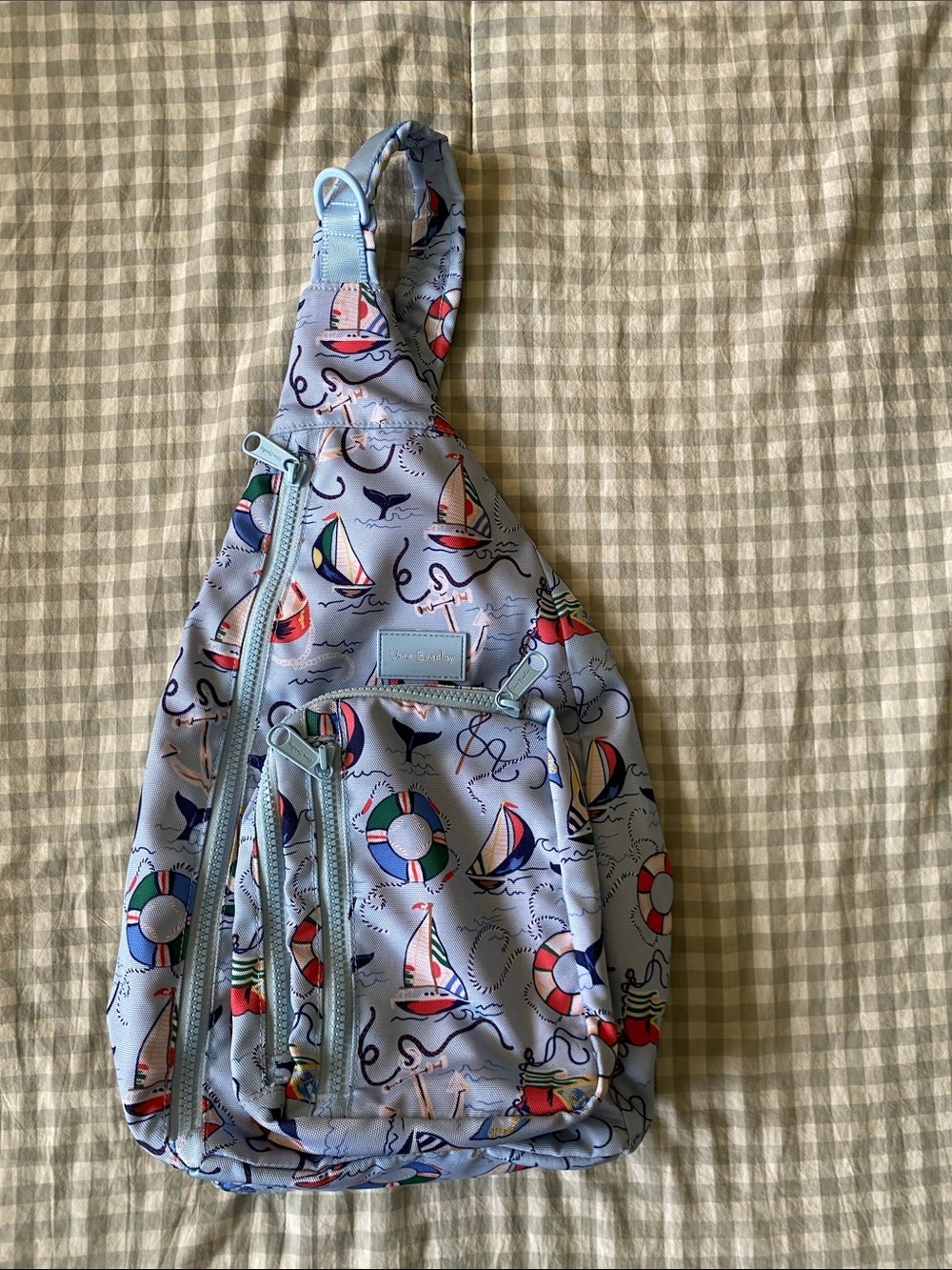 Vera Bradley Light Blue Nautical Print Sling Backpack